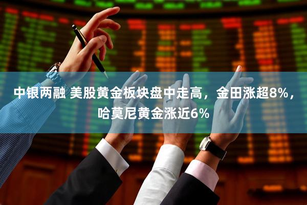 中银两融 美股黄金板块盘中走高，金田涨超8%，哈莫尼黄金涨近6%