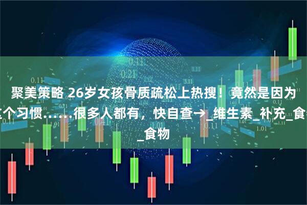 聚美策略 26岁女孩骨质疏松上热搜！竟然是因为这个习惯……很多人都有，快自查→_维生素_补充_食物