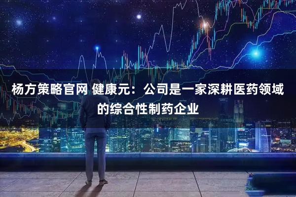 杨方策略官网 健康元：公司是一家深耕医药领域的综合性制药企业